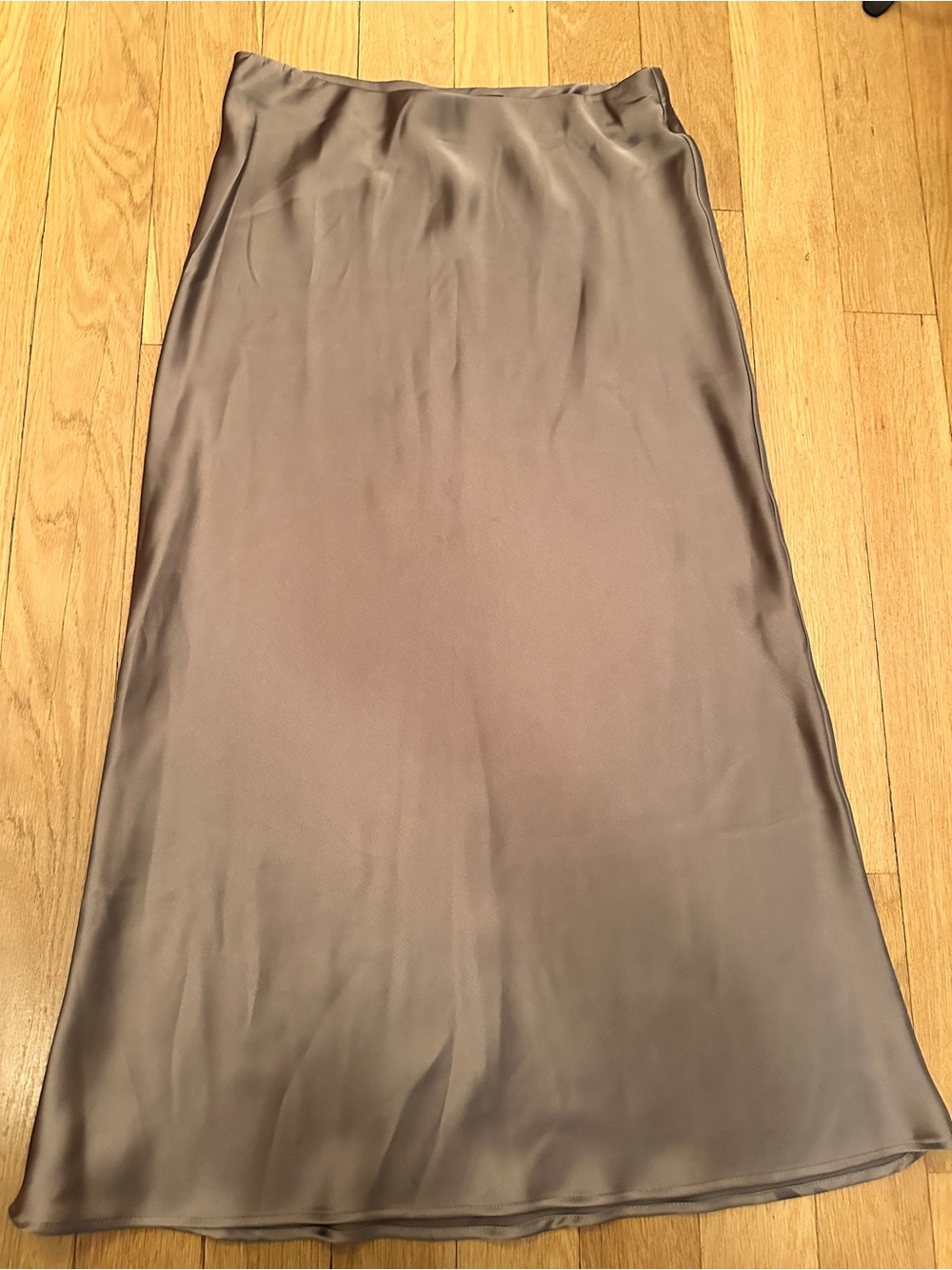 Zara Satin Slip Skirt in Taupe  size Medium